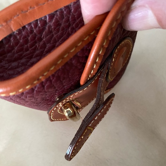 RARE Vintage Dooney & Bourke Key Caddy Coin Mini Bag Charm AWL Leather Rouge - Picture 14 of 15